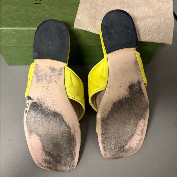 GUCCI Nappa Double G Marmont Thong Sandals - Picture 8 of 10